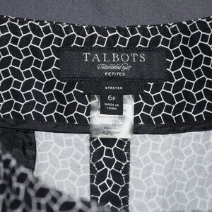 Talbots Heritage Black & White Geometric Print Ankle Pants - Women’s Size 6P